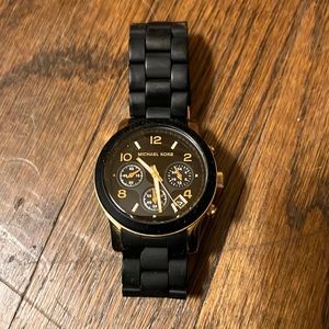 Michael Kors black and gold watch
